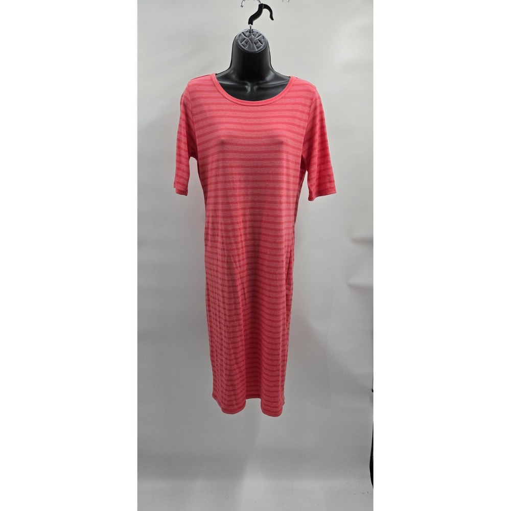 LuLaRoe Women's Dress Coral Striped Size Large